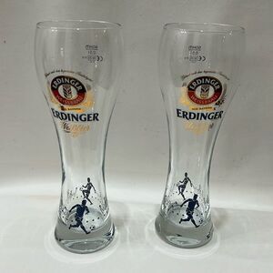 Erdinger Weissbrau Aus Bayern Glasses German Football World Cup Beer Set Of 2